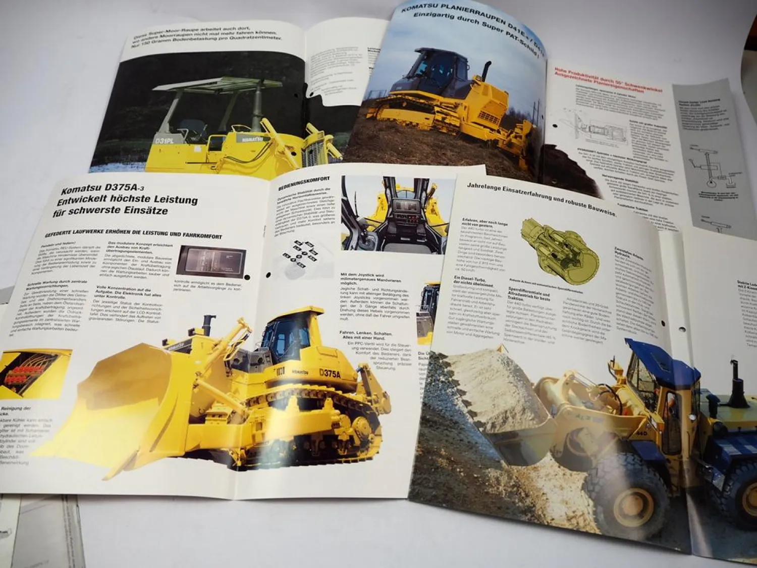 10x Prospekt Komatsu Planierraupe D41E P-6 65EX PX 58E 155AX 375A 44Dturbo 275A 31PL 37P