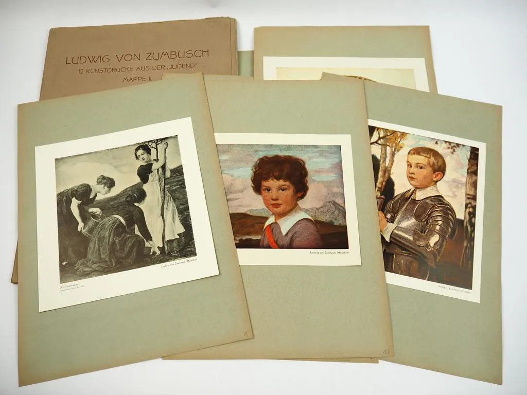 11 Kunstdrucke Ludwig von Zumbusch Aus der Jugend Mappe II ca. 1910
