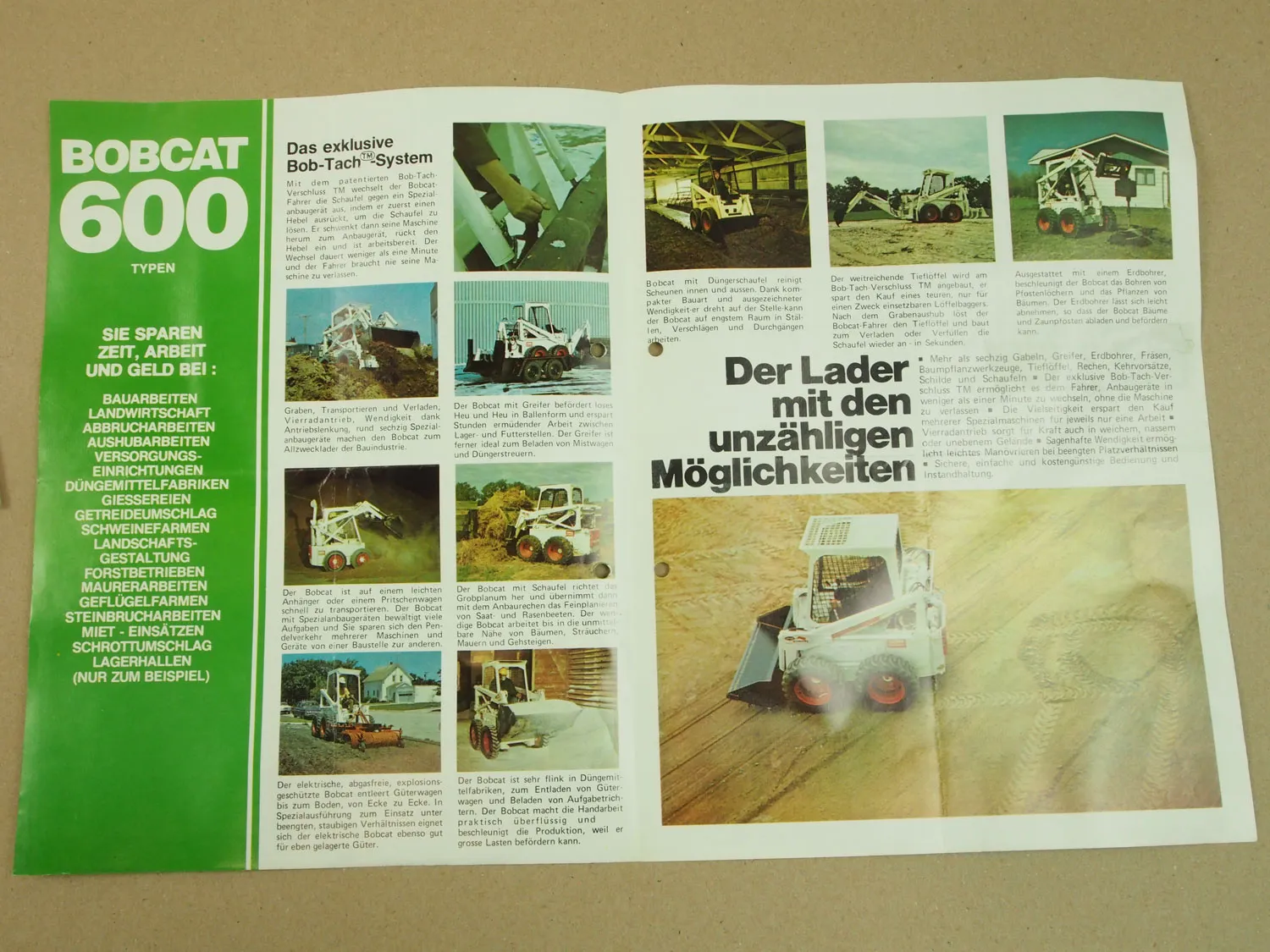 11 Prospekte Melroe Bobcat Lader 600er 700er 900er Serie 80er Jahre