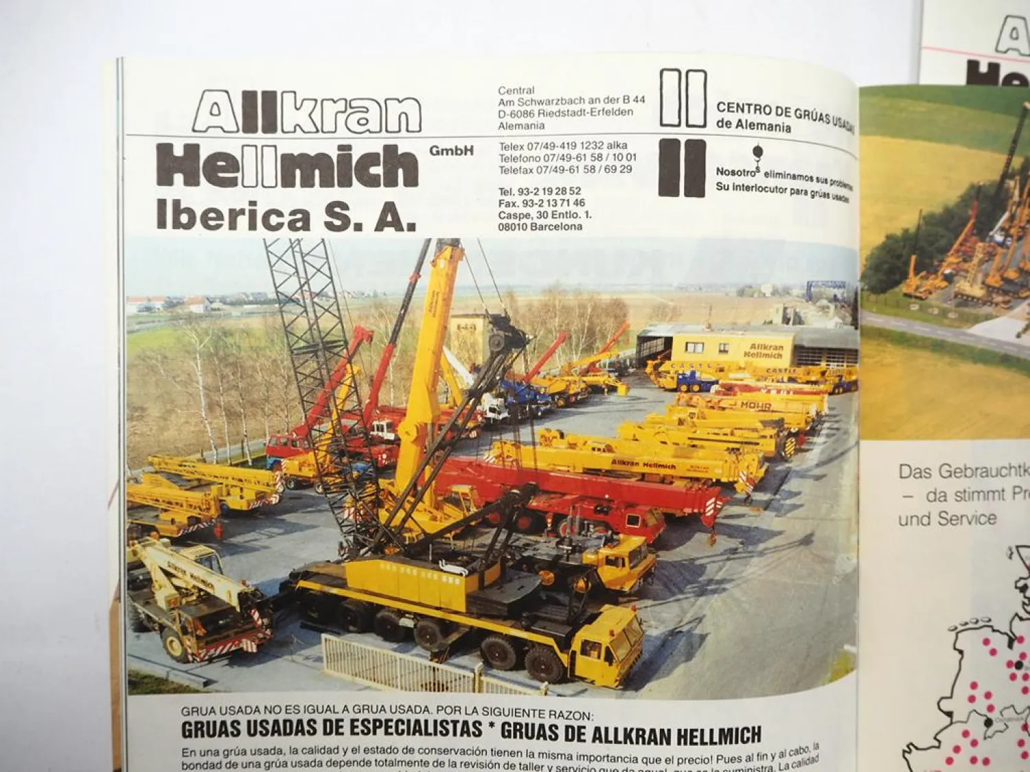 11x Original Prospekt Allkran Hellmich Autokran Gebrauchtkran 1990er Jahre