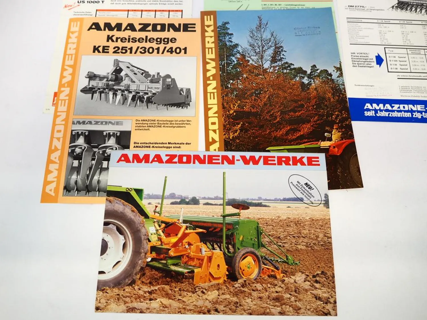 11x Original Prospekt Amazone Landtechnik 1970/80er J. Drillmaschine Kreiselegge