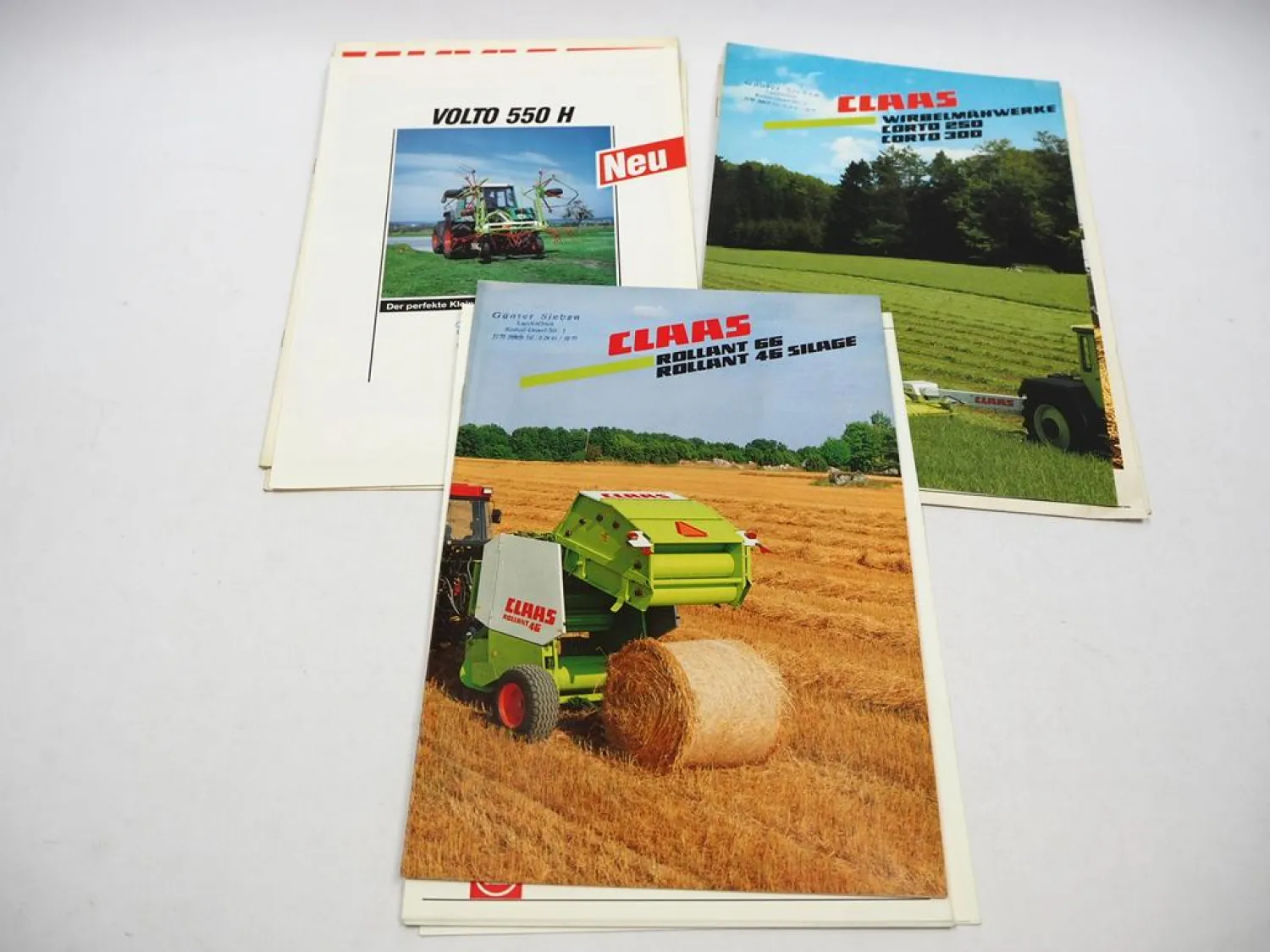 11x Original Prospekt Claas Landtechnik Pressen Mähwerke Mähdrescher 1970/90er J.