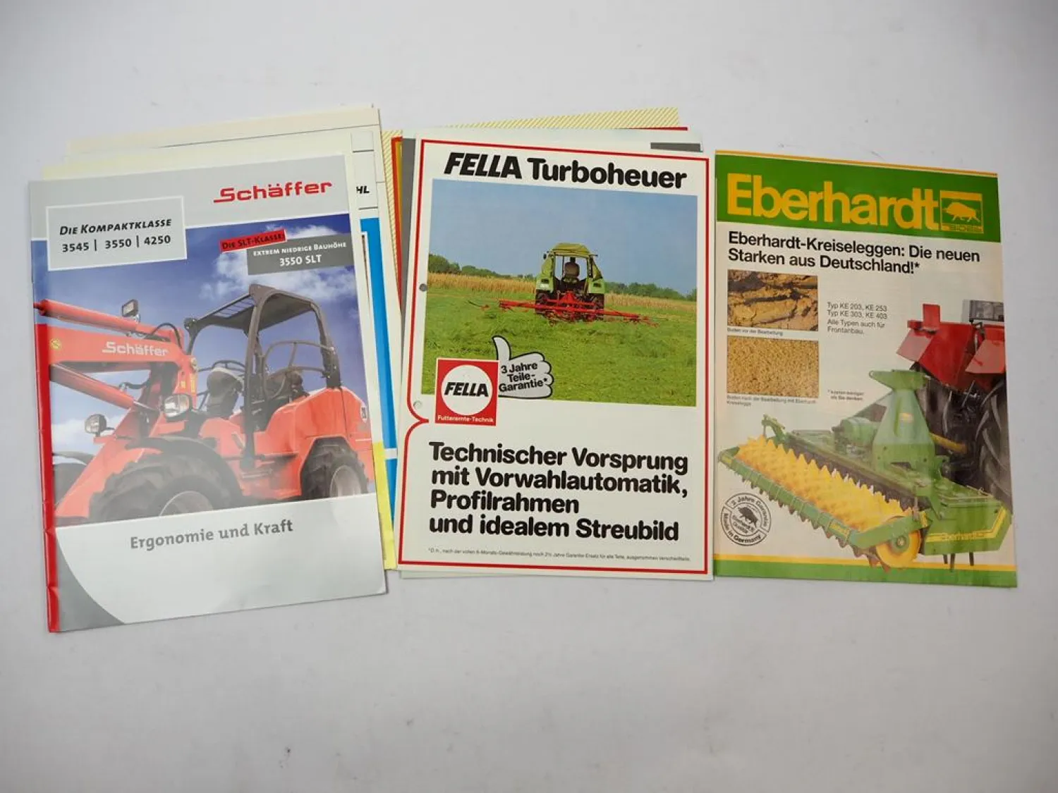 11x Original Prospekt Landtechnik 1970/2010er Jahre Schäffer Strautmann Kuhl