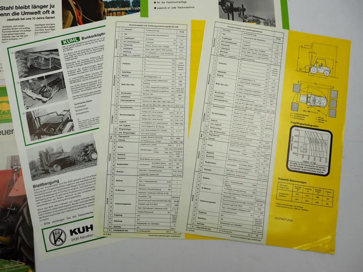 11x Original Prospekt Landtechnik 1970/80er Jahre Fendt Eberhardt Kuhl Nitsch