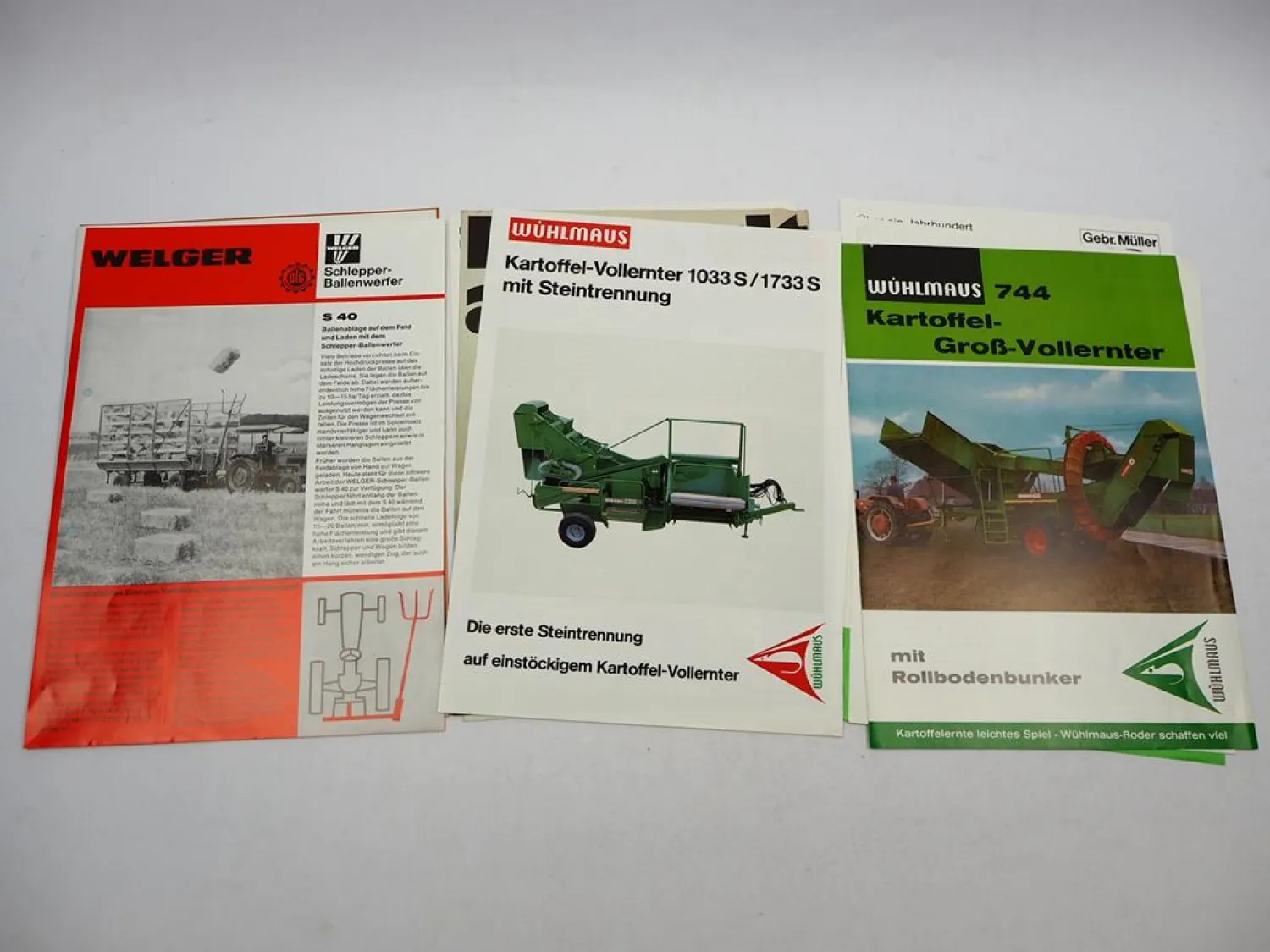 11x Original Prospekt Landtechnik 1970/80er Jahre Renault Vicon Müller Welger