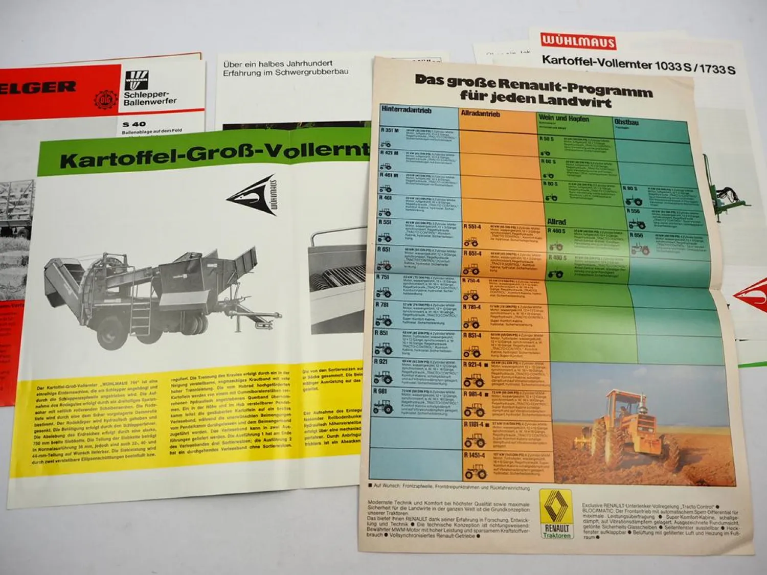 11x Original Prospekt Landtechnik 1970/80er Jahre Renault Vicon Müller Welger