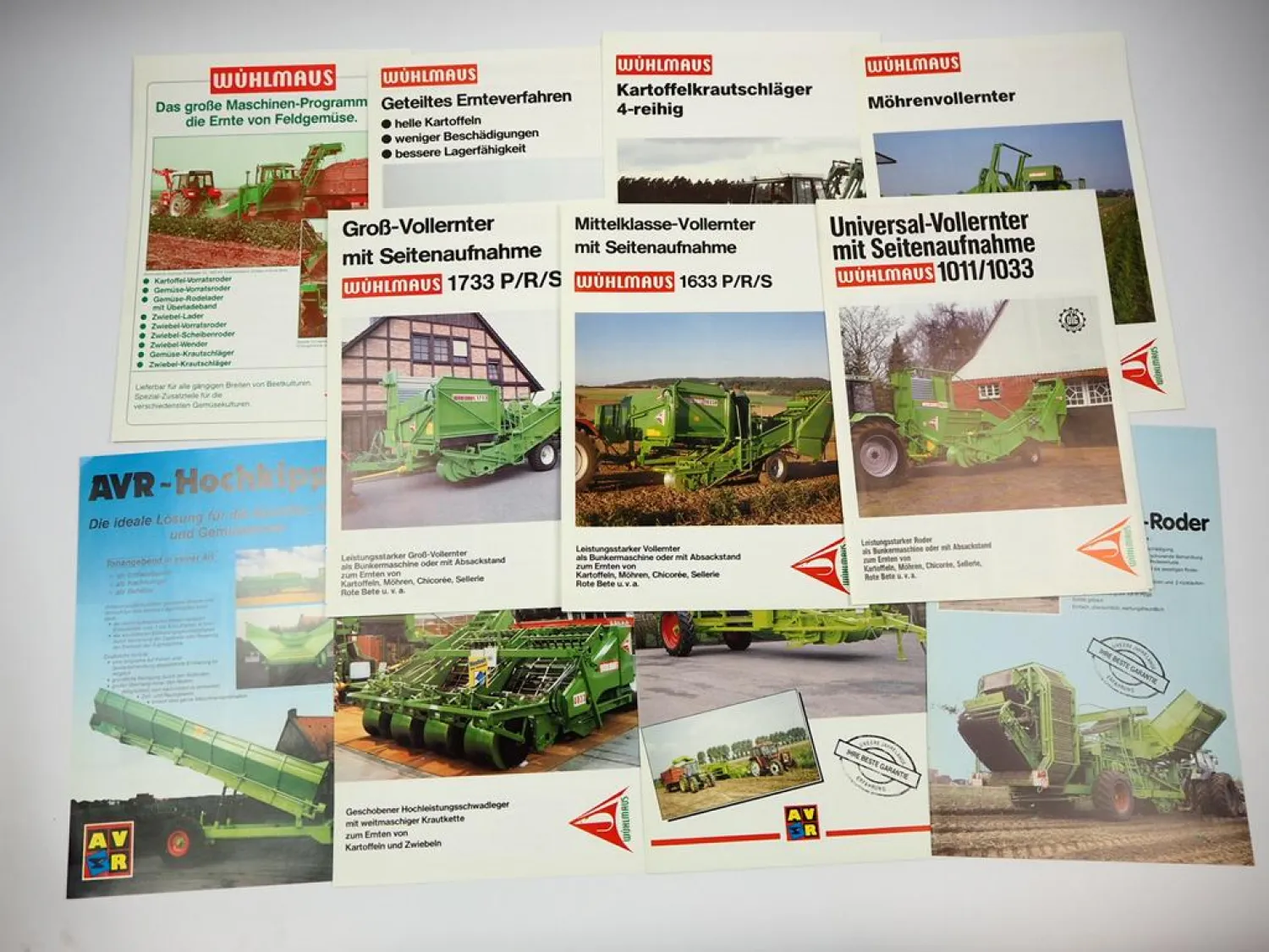 11x Original Prospekt Mappe Prüfbericht Wühlmaus Landtechnik 1980/90er Jahre