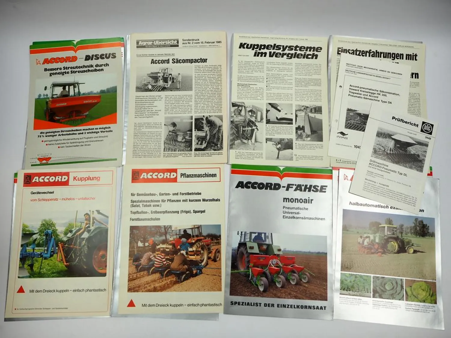 11x Original Prospekt Testbericht Accord Fähse Landtechnik 1980er Jahre