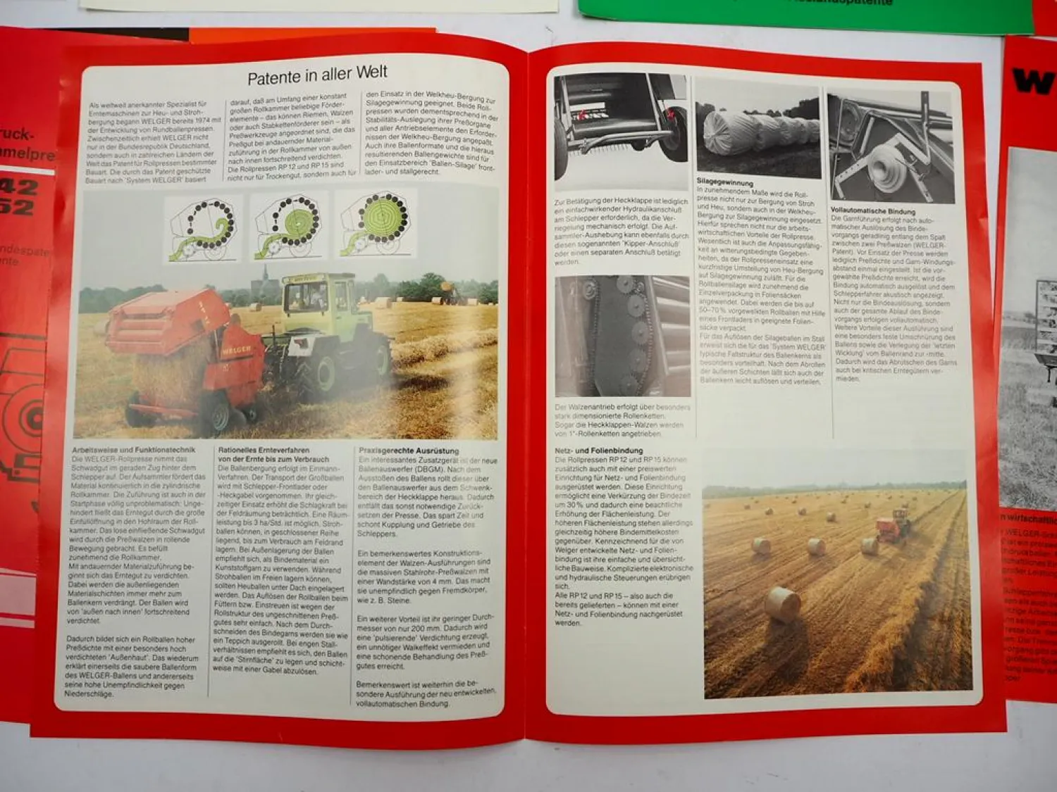 11x Original Prospekt Welger Landtechnik Pressen Kipper Mähwerk 1970/80er Jahre