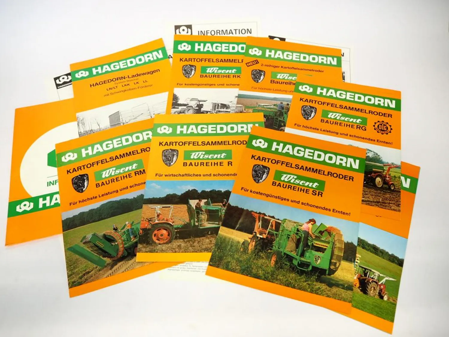 11x Original Prospekte Hagedorn Kartoffelvollernter Roder Ladewagen Landtechnik