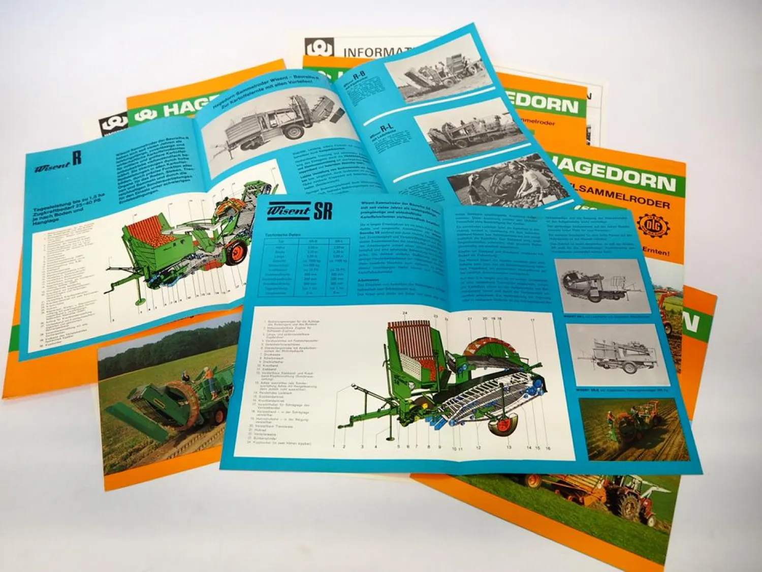 11x Original Prospekte Hagedorn Kartoffelvollernter Roder Ladewagen Landtechnik