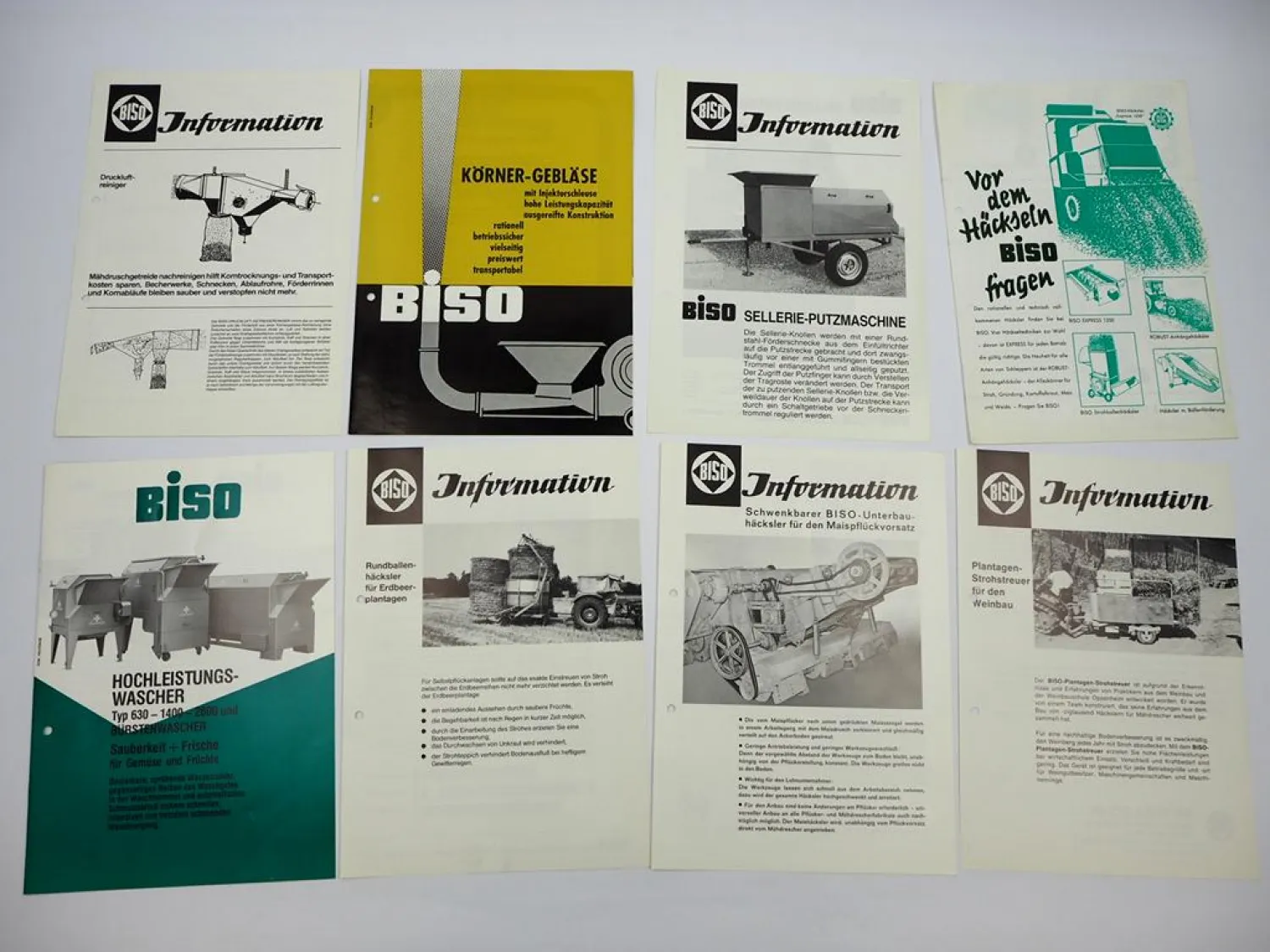 11x Prospekt Mappe Biso Landtechnik 1970/80er Jahre