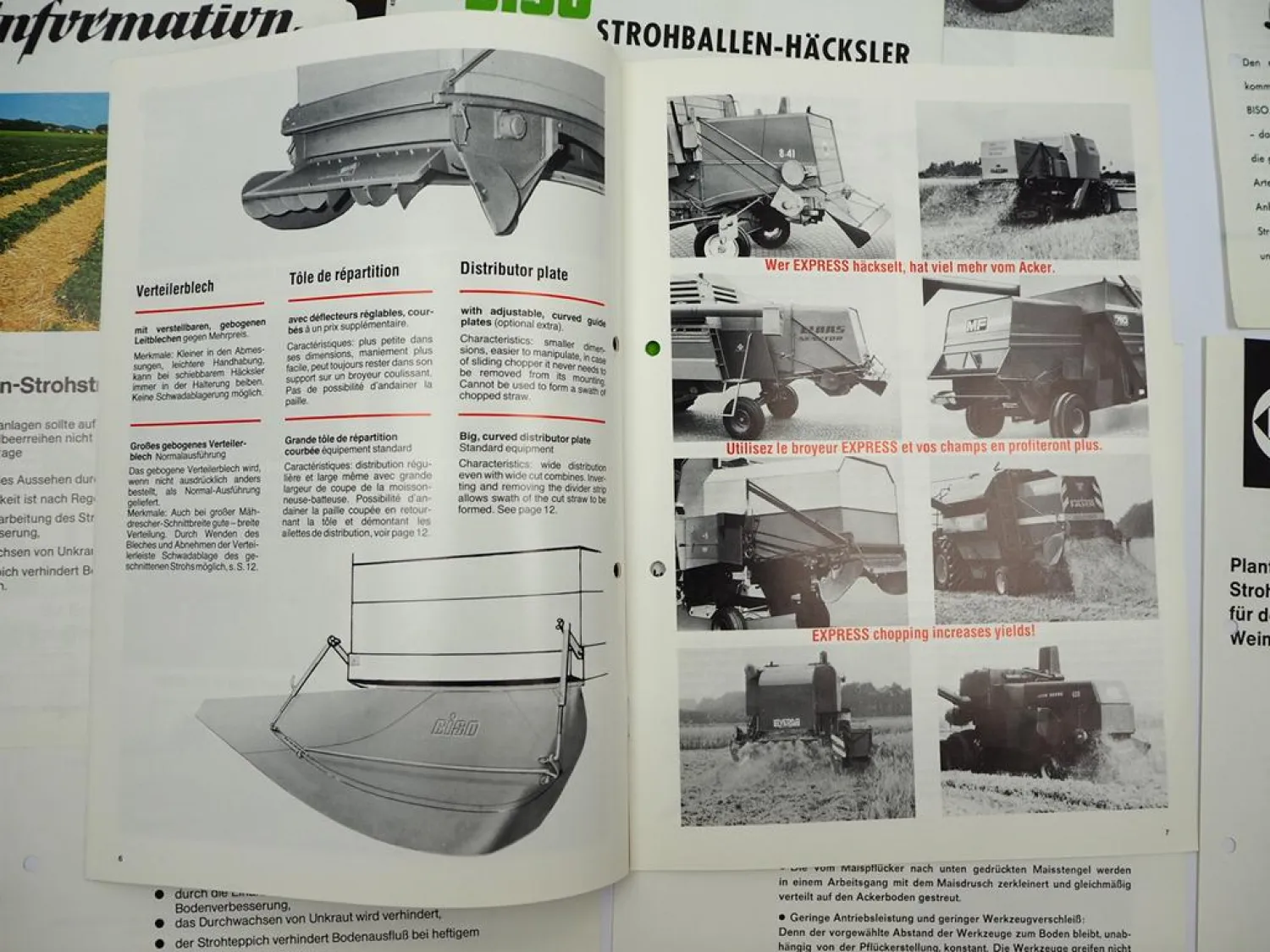 11x Prospekt Mappe Biso Landtechnik 1970/80er Jahre