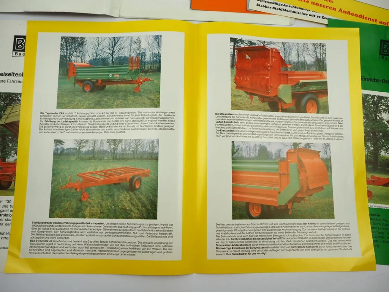 11x Prospekt Mappe Preisliste Bruns Landtechnik Anhänger Ackerwagen ca. 1978