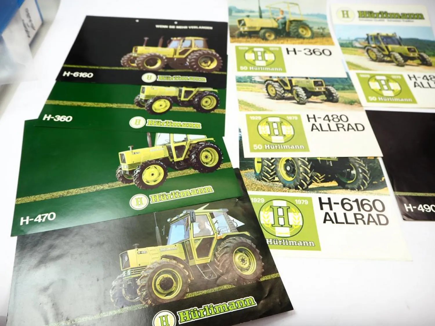 12x Original Prospekt Flyer Preisliste Aufkleber Hürlimann Traktoren ca. 1981
