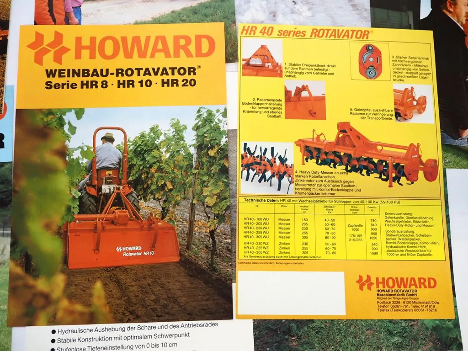 12x Original Prospekt in Mappe Howard Landtechnik Bodenbearbeitung