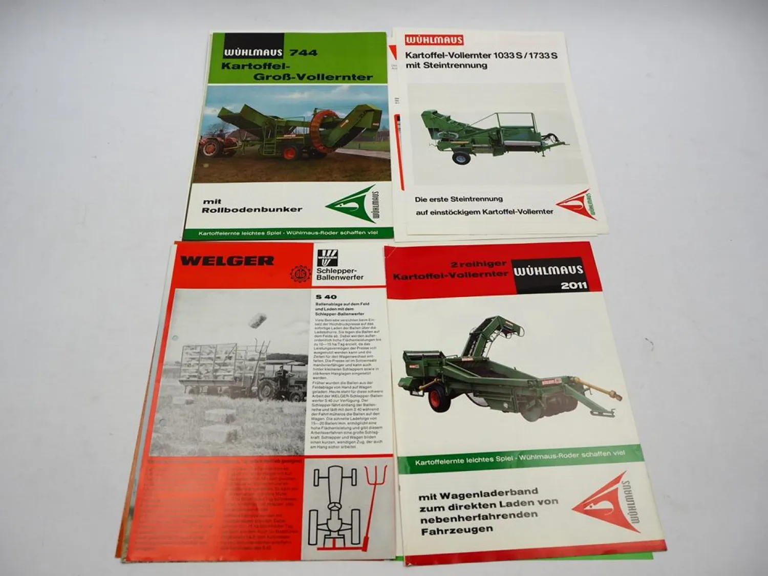 12x Original Prospekt Landtechnik 1970/80er Jahre Renault Vicon Wühlmaus