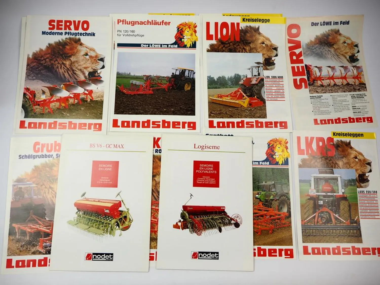 12x Original Prospekt Mappe Landsberg Nodet Gougis Landtechnik 1990er Jahre