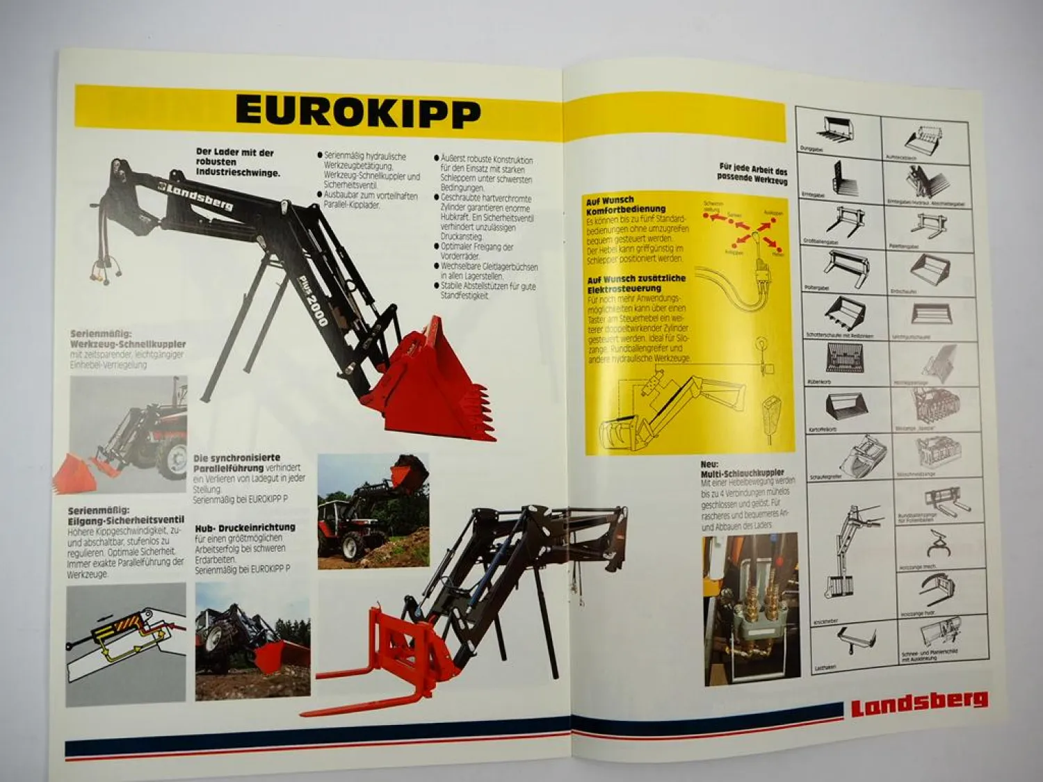 12x Original Prospekt Mappe Landsberg Nodet Gougis Landtechnik 1990er Jahre