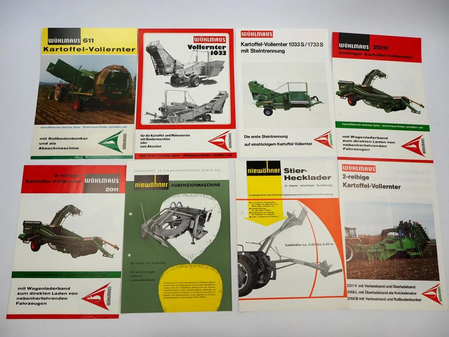 12x Original Prospekt Niewöhner Landtechnik 1970/80er Jahre Kartoffelernter