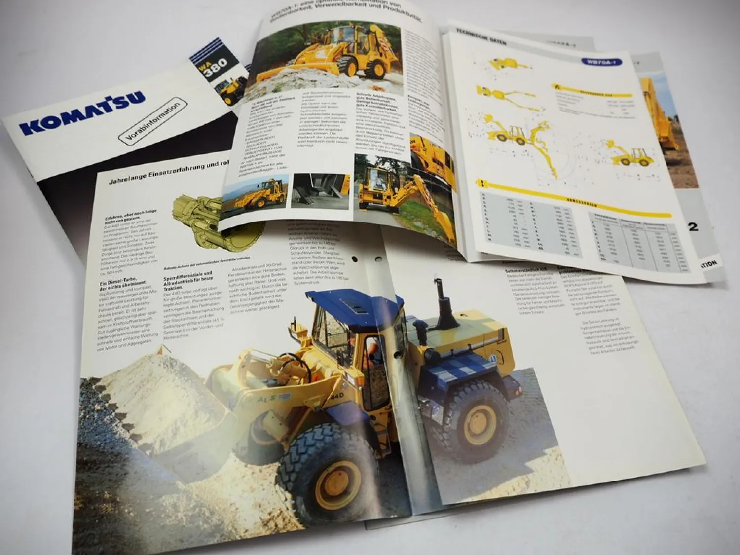 12x Prospekt Komatsu Laderbagger Baggerlader WB Radlader WA Kompaktlader SK 1999