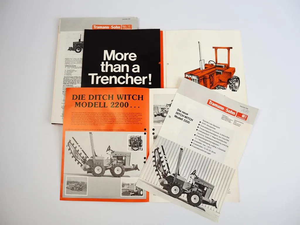 13 Prospekte Ditch Witch V30 R30 R60 C77 C99 1500 2200 Grabenfräse +Datenblätter