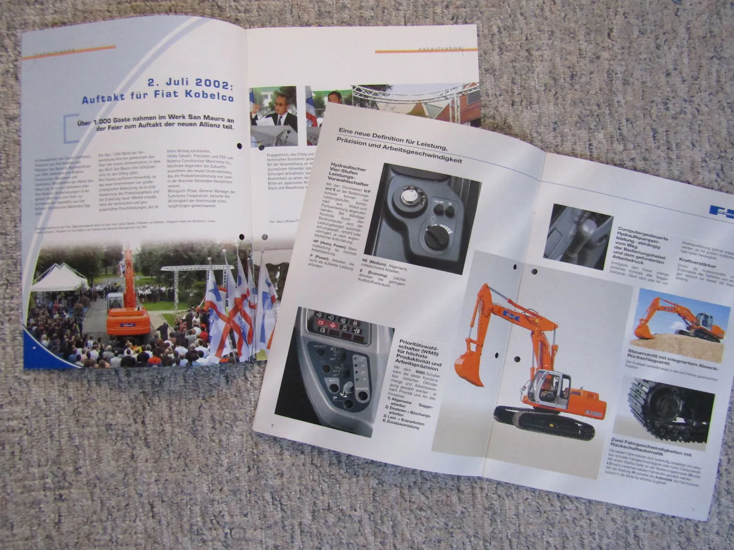 13 Prospekte Fiat Kobelko FK Bagger E 145W 200SR 80 175W EX 255 455 2002/2003