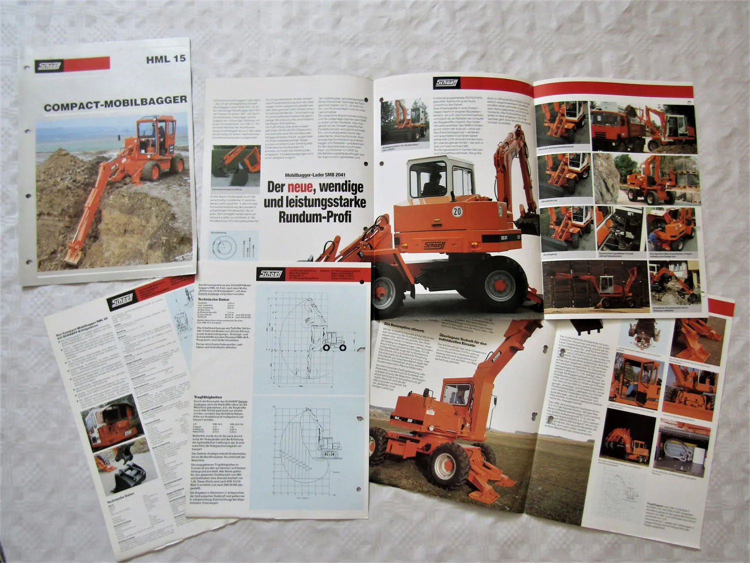 13 Prospekte Schaeff HS40C HML 20 30D 25X 30E 40 SMB2041 ca 1983-1995