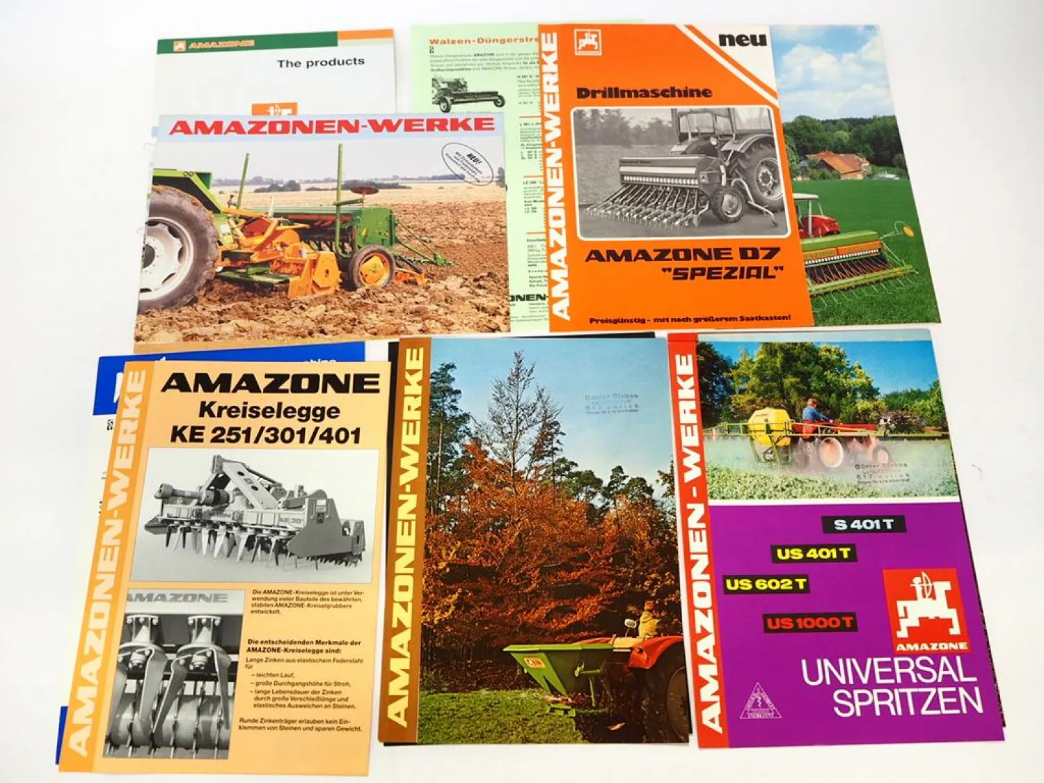 13x Original Prospekt Amazone Landtechnik Produktprogramm 1970er bis 2000er J.