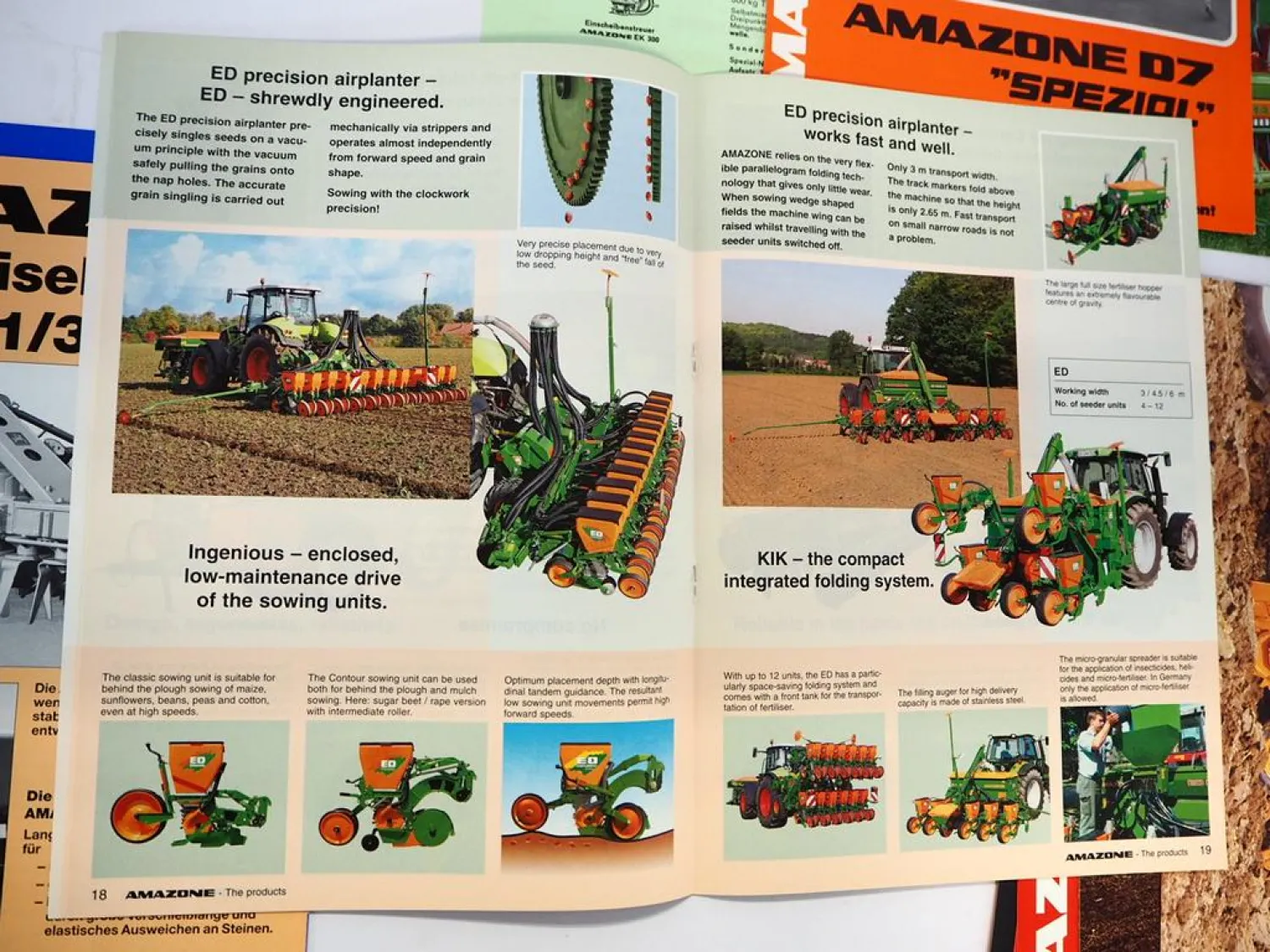 13x Original Prospekt Amazone Landtechnik Produktprogramm 1970er bis 2000er J.