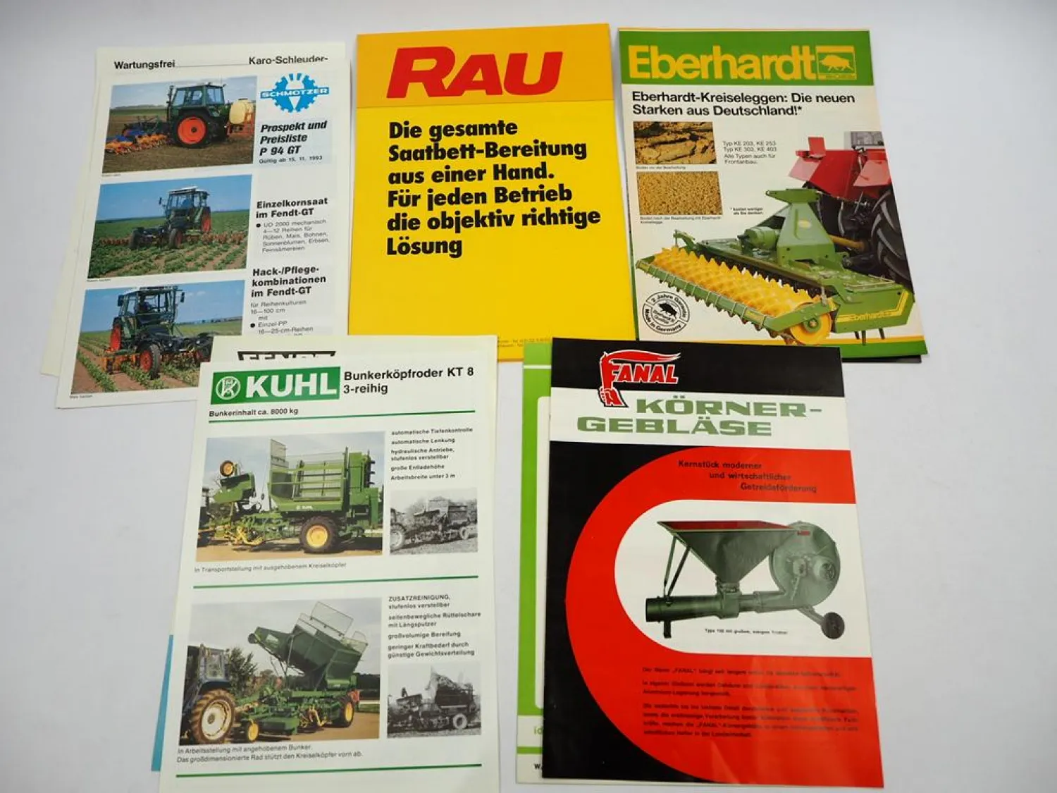 13x Original Prospekt Landtechnik 1970/80er Jahre Fendt Eberhardt Schmotzer Rau