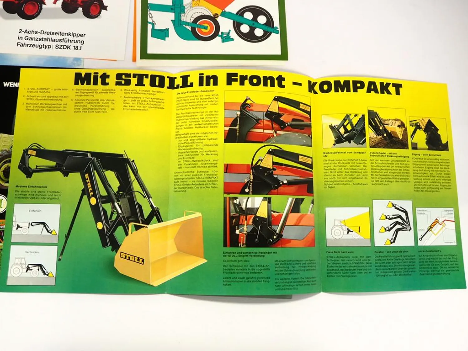 13x Original Prospekt Landtechnik 1970/80er Jahre Hürlimann Stoll Amazone