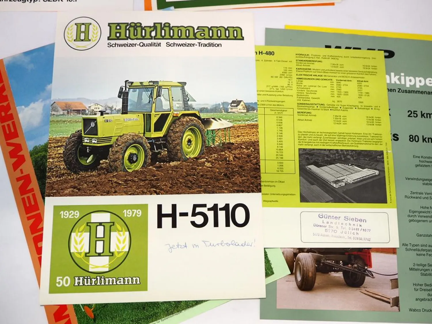 13x Original Prospekt Landtechnik 1970/80er Jahre Hürlimann Stoll Amazone