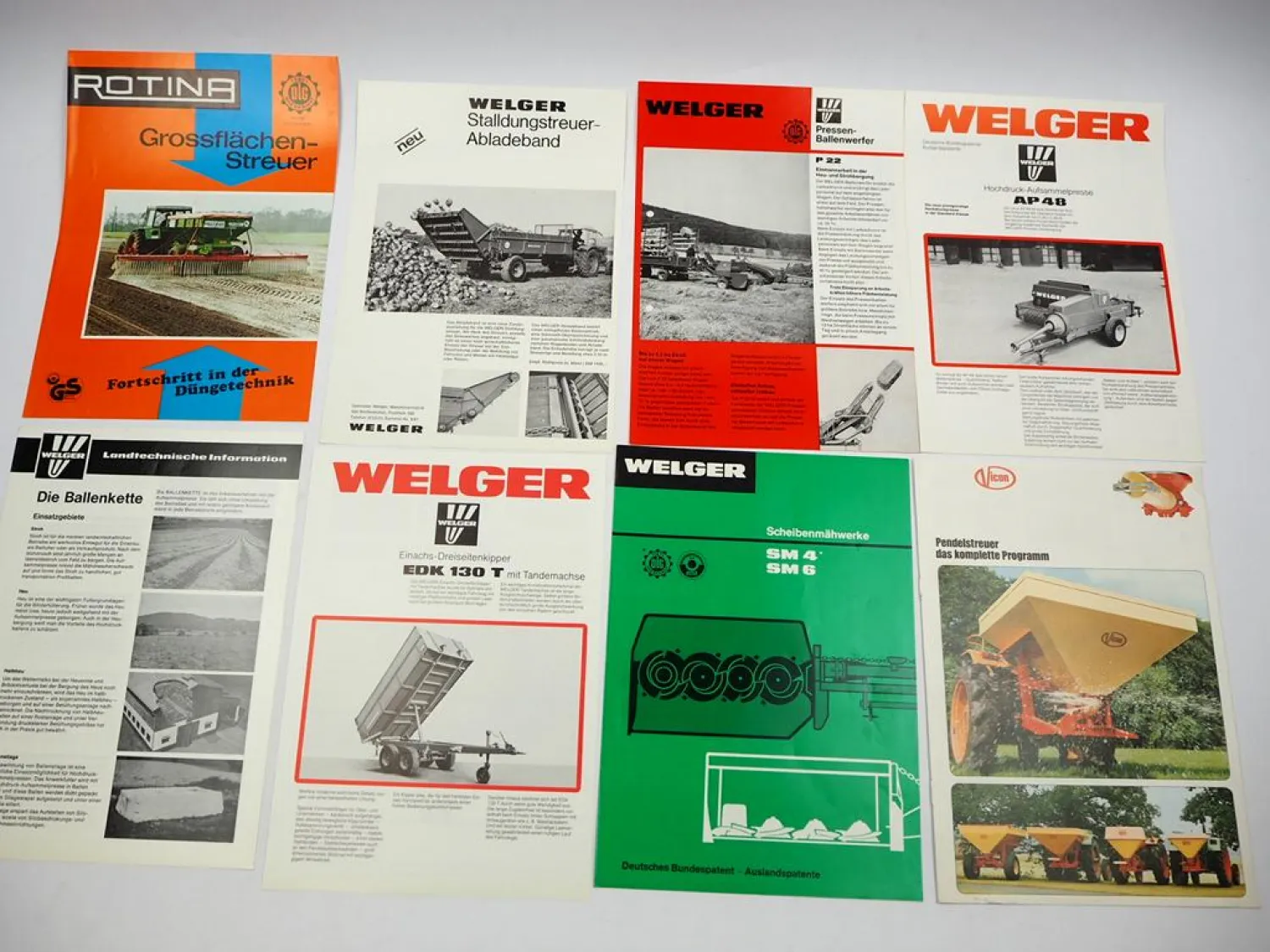 13x Original Prospekt Landtechnik 1970/80er Jahre Hürlimann Welger Vicon