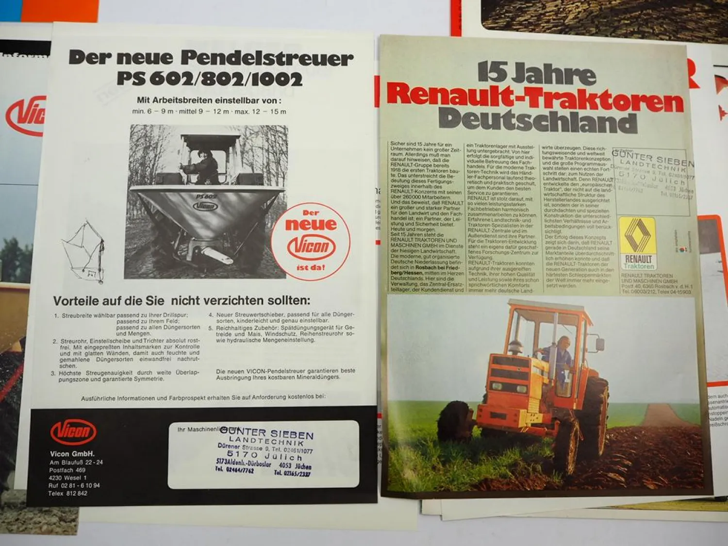13x Original Prospekt Landtechnik 1970/80er Jahre Hürlimann Welger Vicon