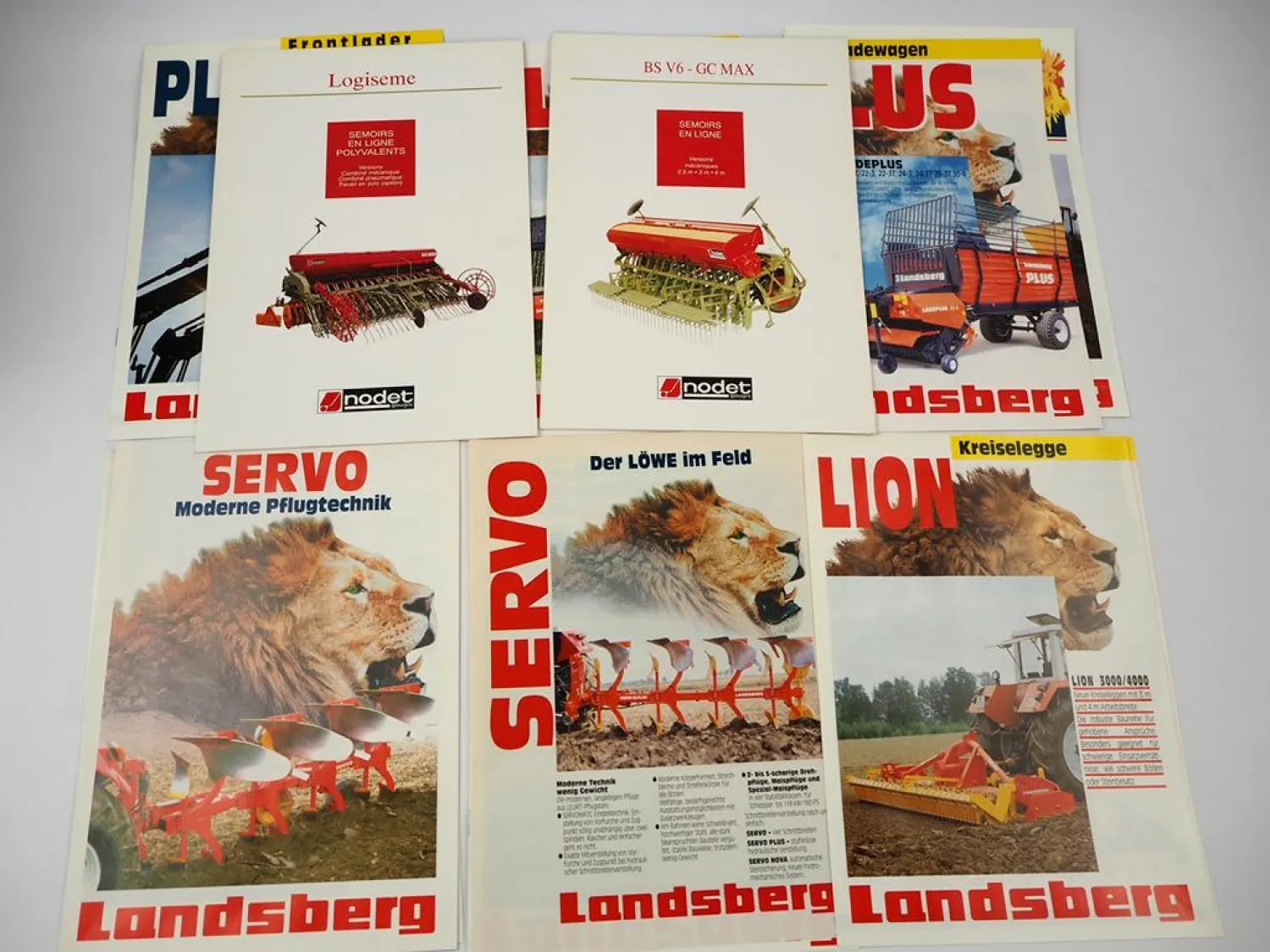 13x Original Prospekt Mappe Landsberg Nodet Gougis Landtechnik 1990er Jahre