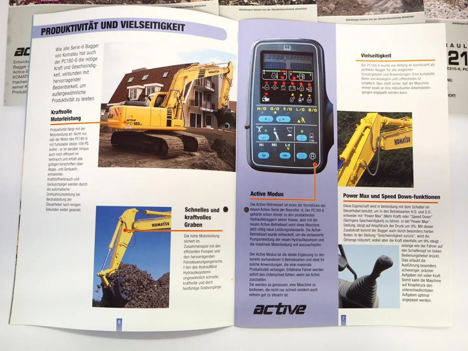 13x Prospekt Komatsu PW PC Mobilbagger Raupenbagger 1990/2000er Jahre