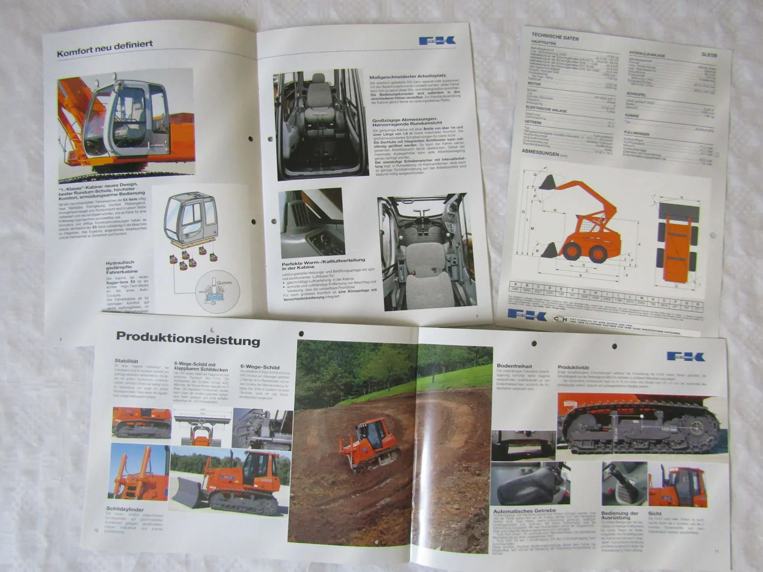 14 Prospekte FK Fiat Kobelco Radlader und Bagger von 2002 - 2003