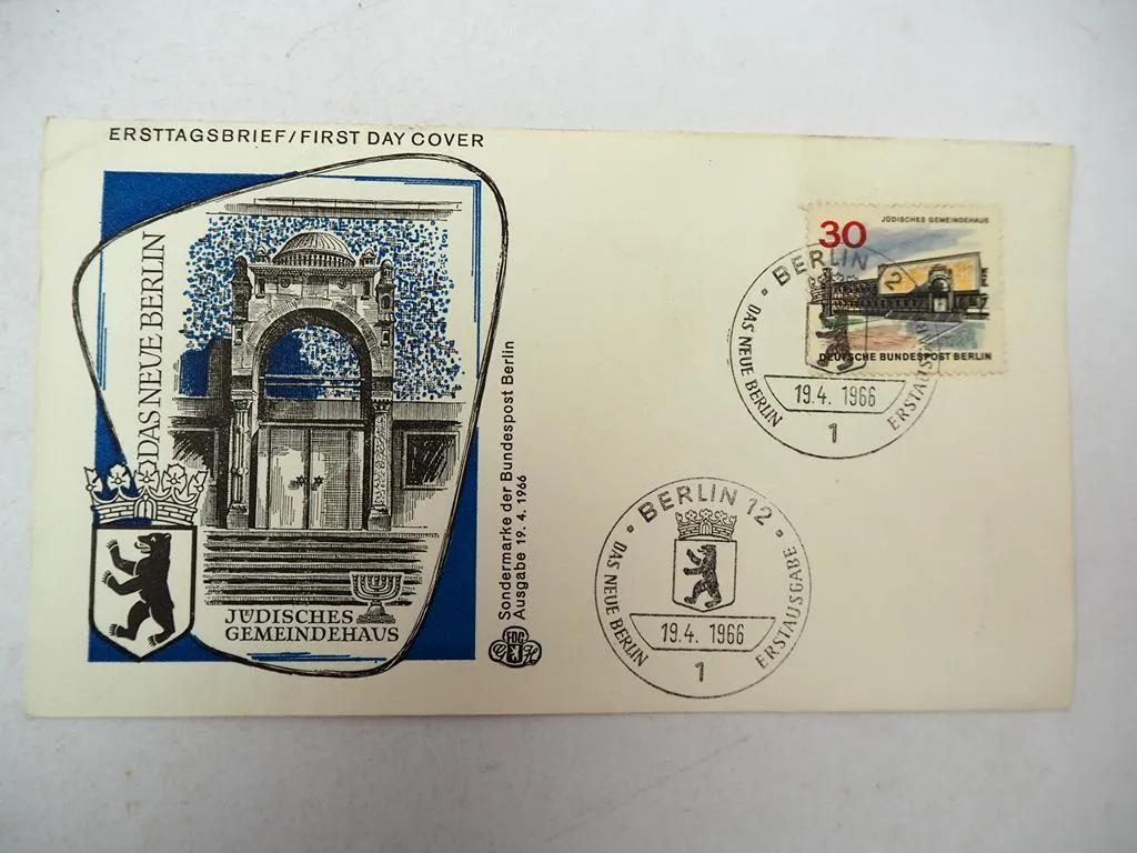 14x Ersttagsbrief 2 verschiedene Serien Jüdisches Gemeindehaus Berlin 1966
