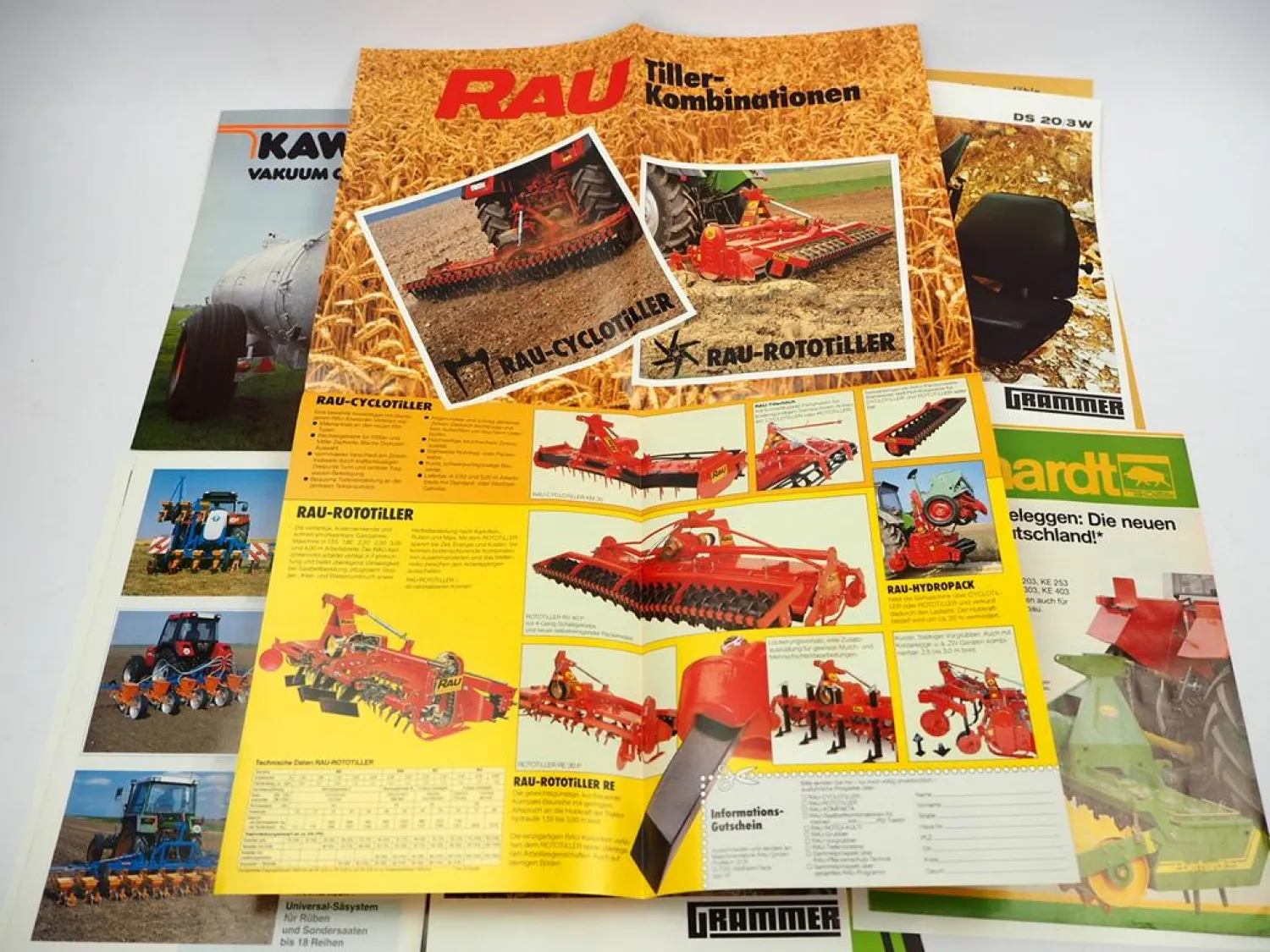 14x Original Prospekt Landtechnik 1970/80er Jahre Eberhardt Schmotzer Rau
