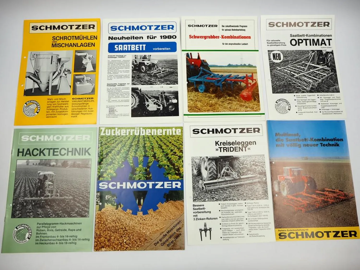 14x Original Prospekt Mappe Schmotzer Landtechnik Zuckerrübenernte 1970er Jahre
