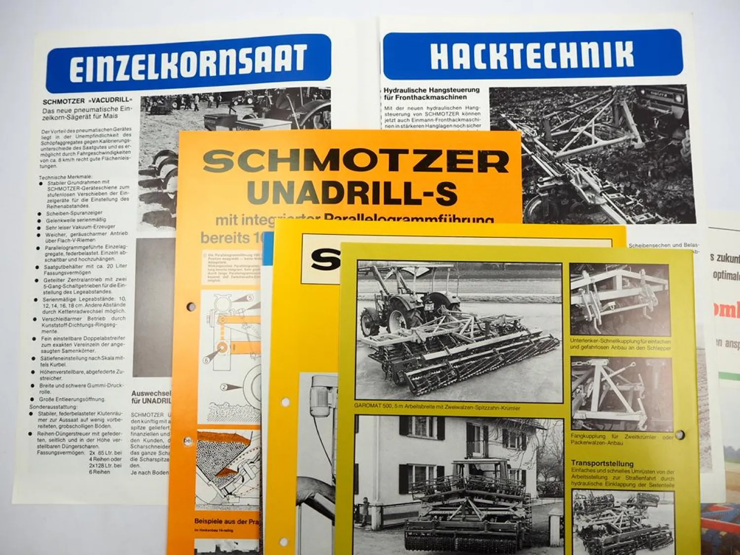 14x Original Prospekt Mappe Schmotzer Landtechnik Zuckerrübenernte 1970er Jahre