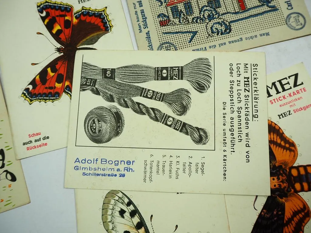 15 alte Stickkarten Carl Mez AG Freiburg i. B. - Wien