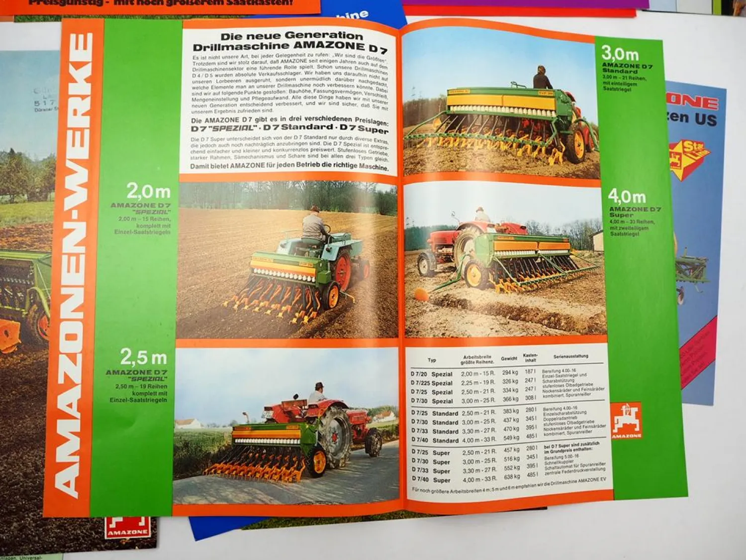 15x Original Prospekt Amazone Landtechnik 1970/90er Jahre Feldspritze Rüttelegge
