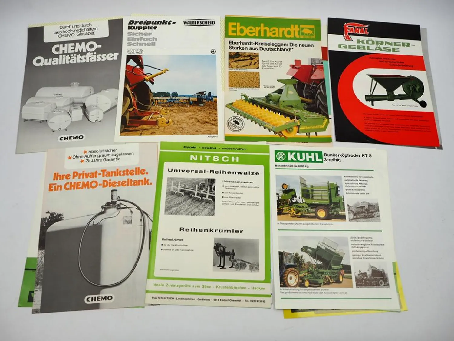 15x Original Prospekt Landtechnik 1970/80er Jahre Fendt Eberhardt Kuhl
