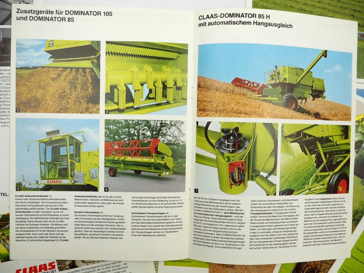 16x Original Prospekt Claas Landtechnik Mähdrescher Pressen 1970/90er Jahre