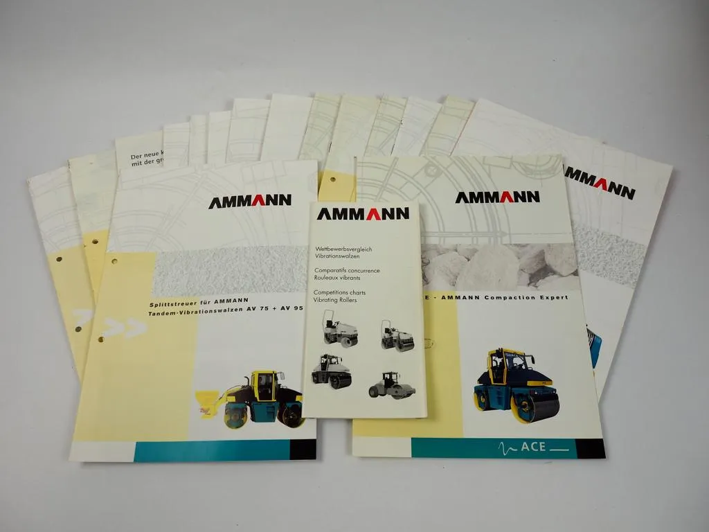 17 Prospekte Ammann Rüttelplatten Verdichter Walzen 1999/2001 + Poster