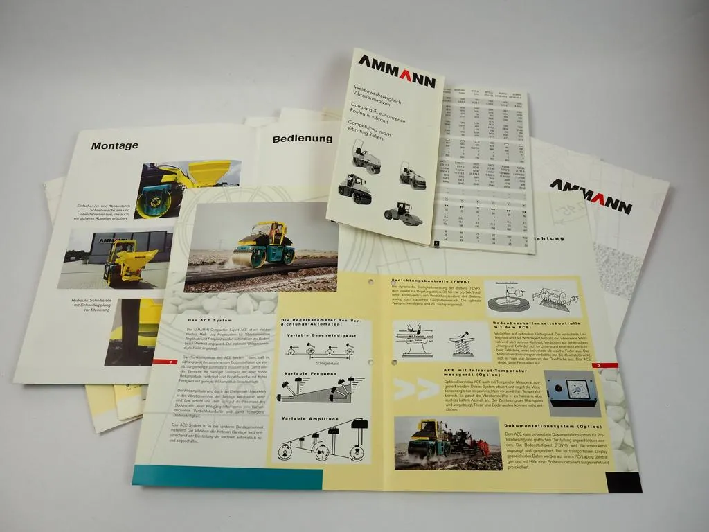 17 Prospekte Ammann Rüttelplatten Verdichter Walzen 1999/2001 + Poster