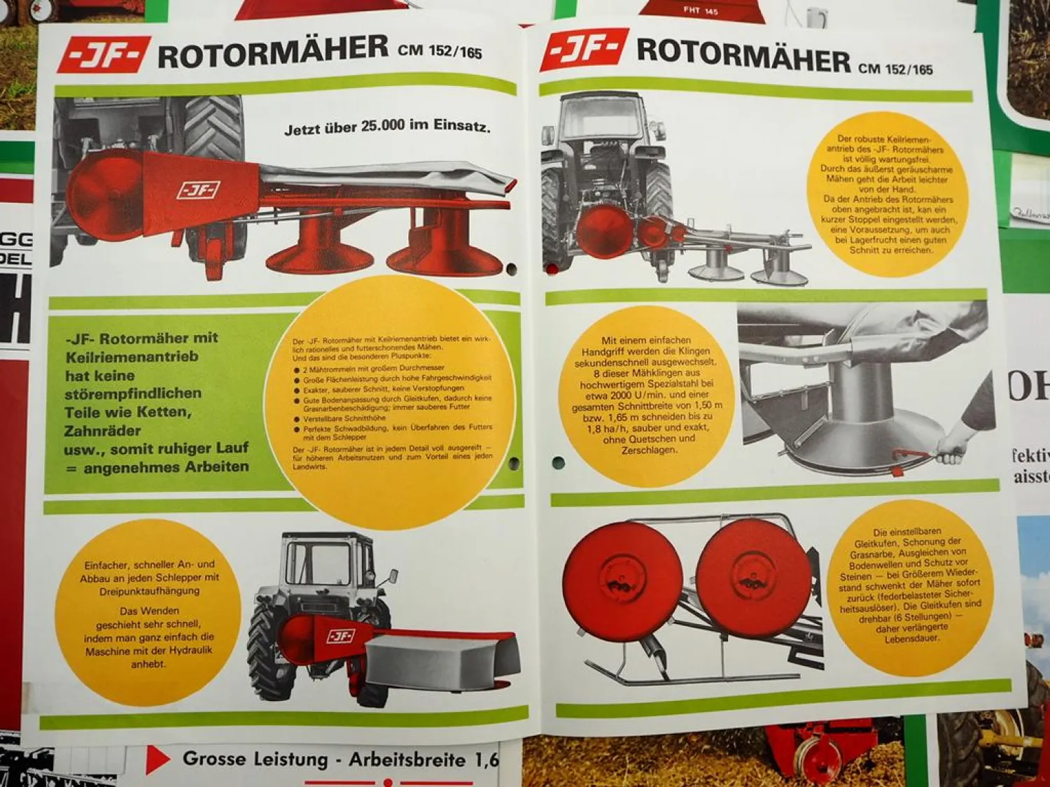 18x Original Prospekt JF Stegsted Landtechnik Häcksler Eggen 1970/80er Jahre