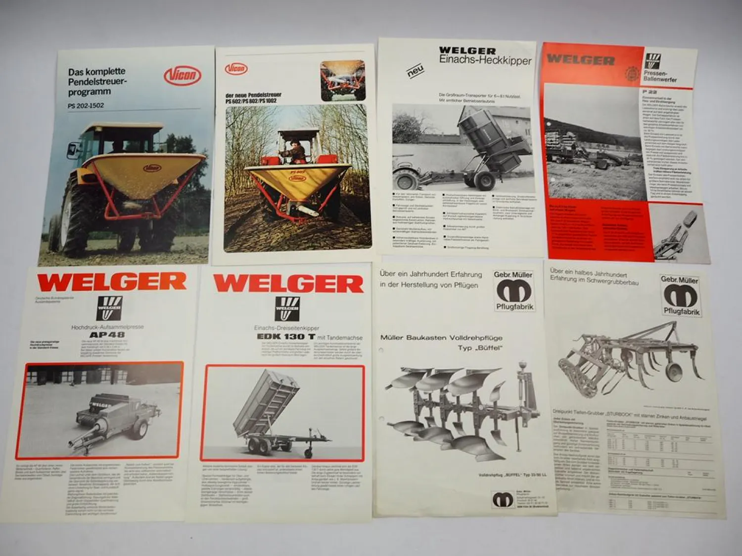 18x Original Prospekt Landtechnik 1970/80er Jahre Hürlimann Welger Vicon